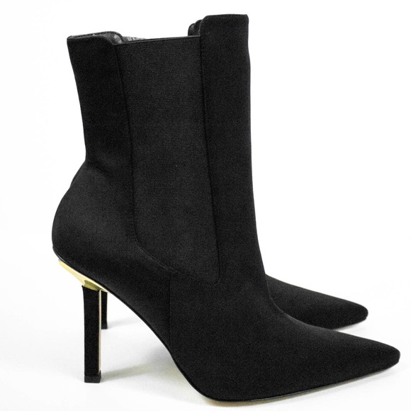 Good American Shoes - Good American Black Chelsea Ankle Boots 12 Pointed Toe Heeled Ankle Booties